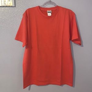 Basic Editions orange casual short sleeve shirt